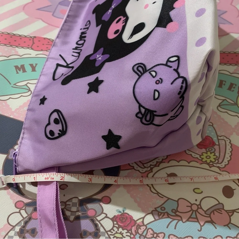 Kuromi Purple Lightweight Zip Bag with Wrist Strap